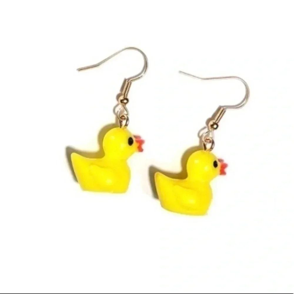 Cute โRubber Duckyโ Whimsical Drop Earrings NWT